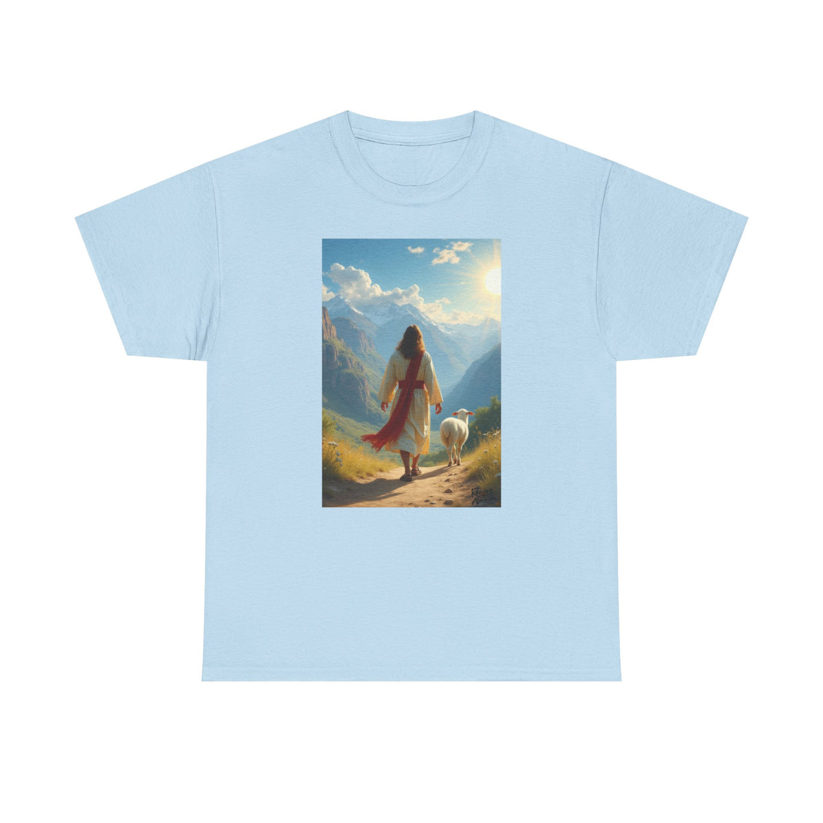 Jesus and the Lost Lamb - T-Shirt | Religious Inspirational Tee, Jesus Faith Artwork