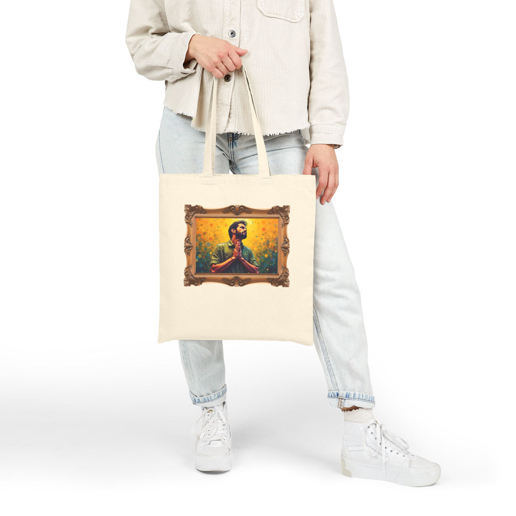 Praying Man Starburst - Framed - Canvas Tote Bag