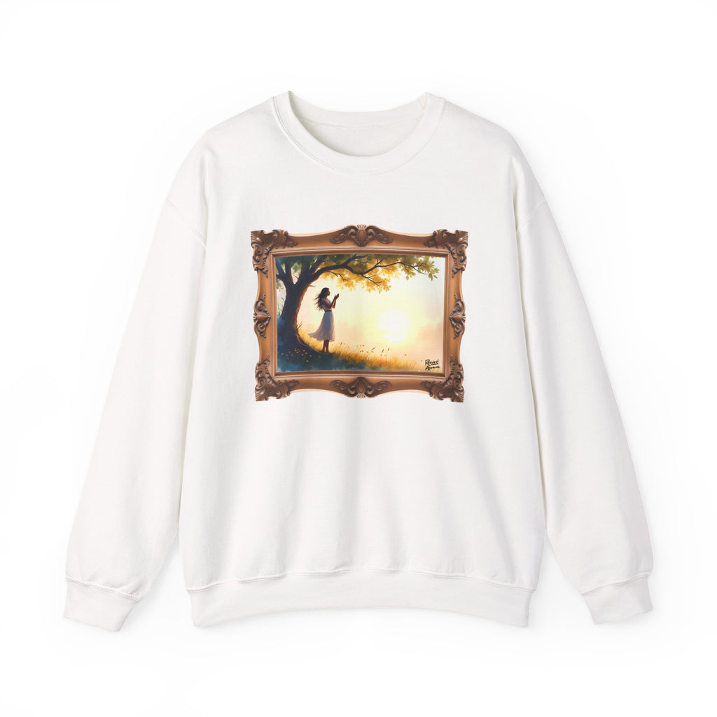 Woman's Sunrise Prayer in Nature - Framed - Crewneck Sweatshirt | Prayer Shirt