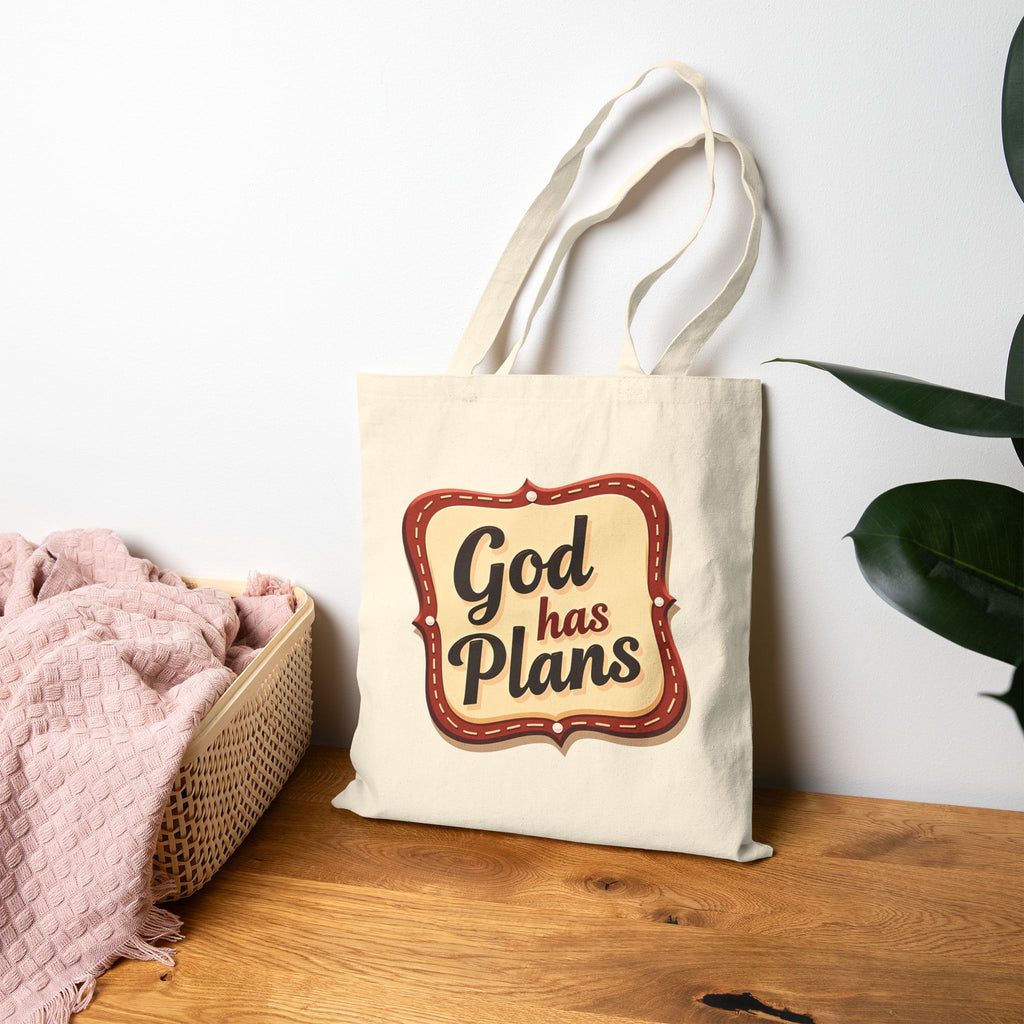 God Has Plans - Jeremiah 29:11 - Canvas Tote Bag - Trust God's Purposes