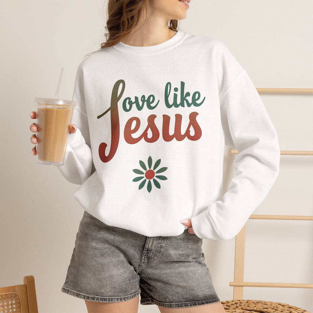 Love Like Jesus - Crewneck Sweatshirt | Bible Art | Retro Shirt