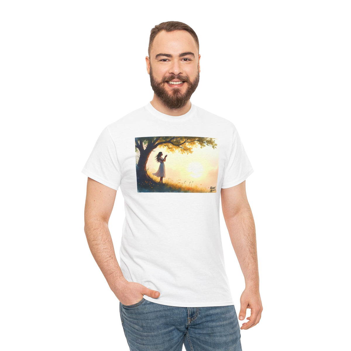 Woman's Sunrise Prayer in Nature - T-Shirt | Religious Inspirational Tee, Prayer Shirt