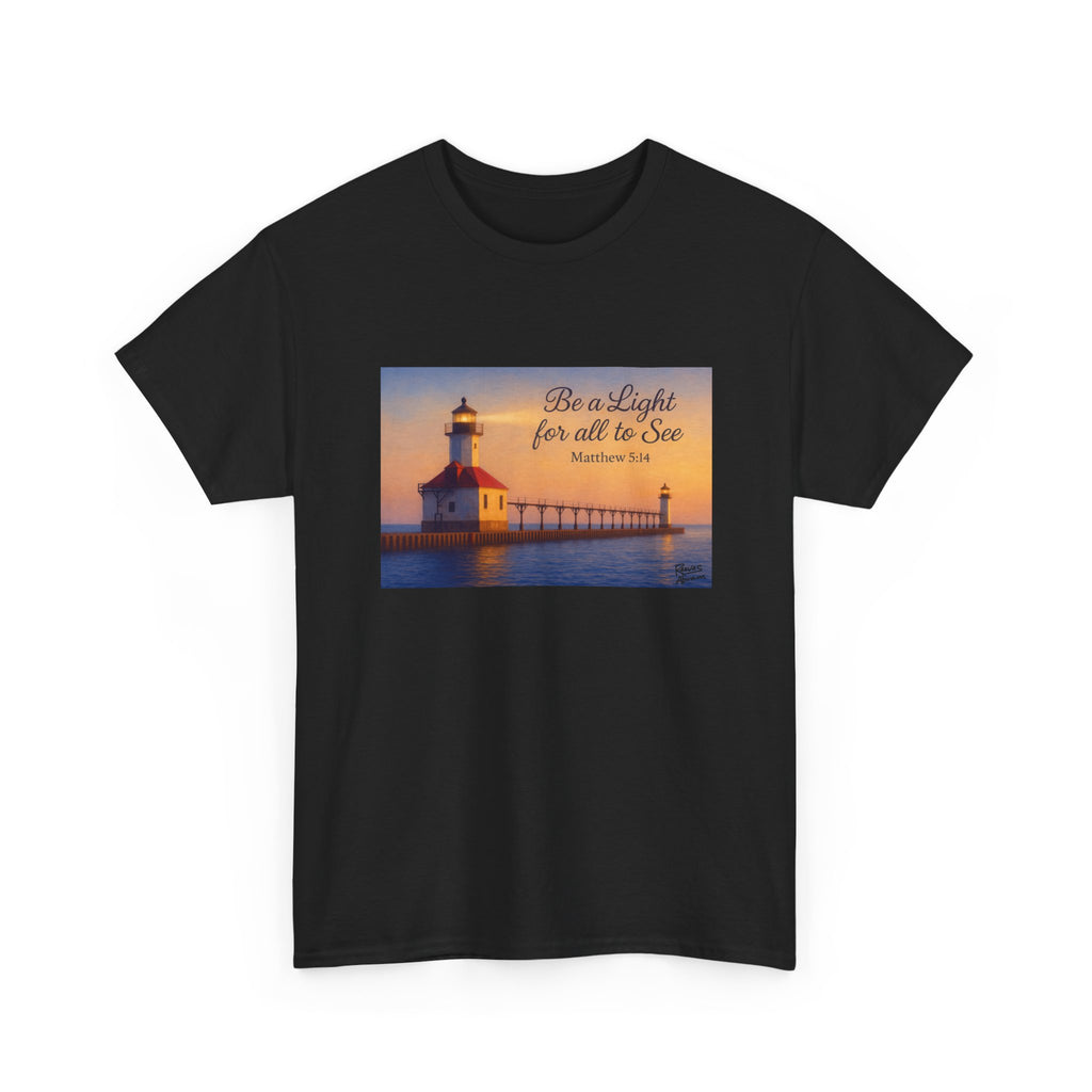 Be a Light - Matthew 5:14 | T-Shirt | Religious Inspirational Tee | Christian Art | Scripture Shirt