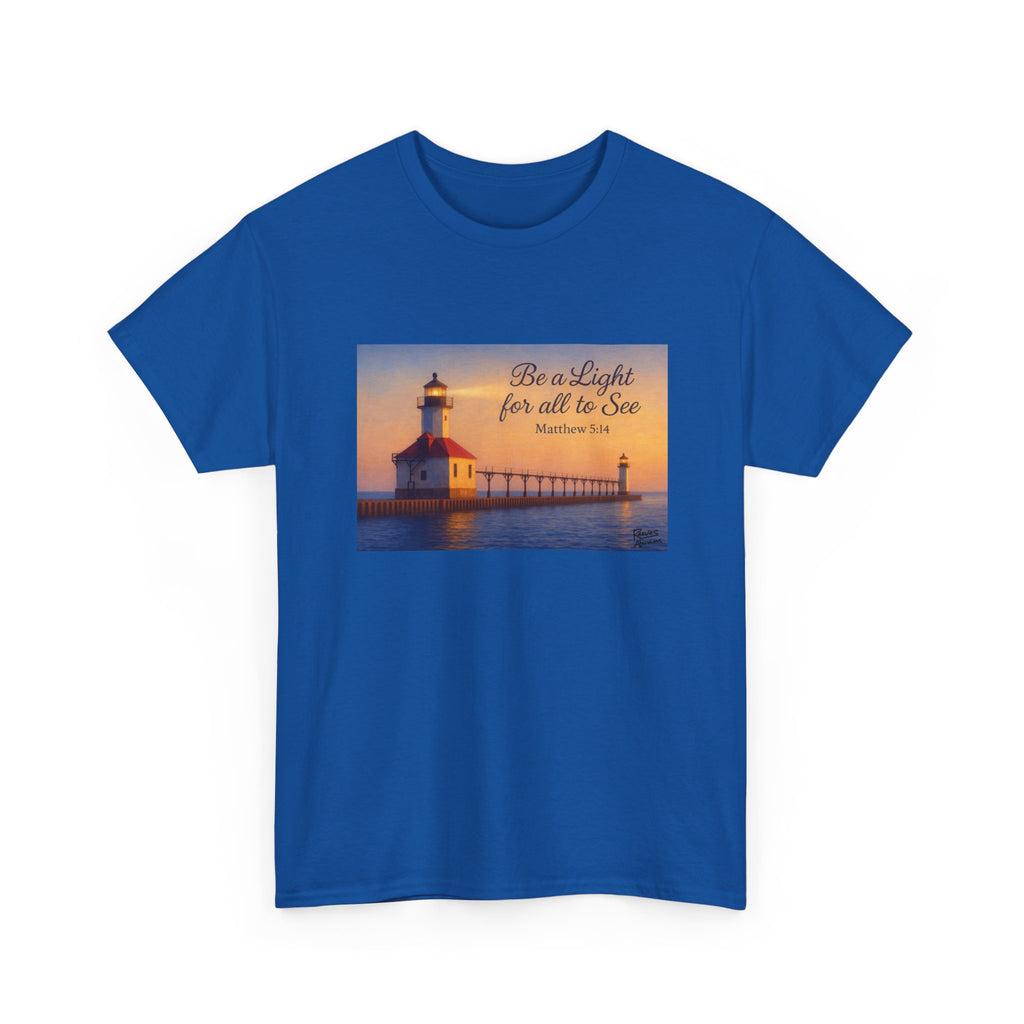 Be a Light - Matthew 5:14 | T-Shirt | Religious Inspirational Tee | Christian Art | Scripture Shirt