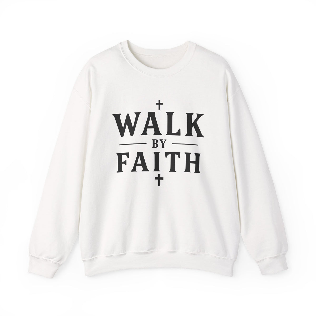 Walk by Faith Crosses Design - Crewneck Sweatshirt | Bible Art | 2 Corinthians 5:7