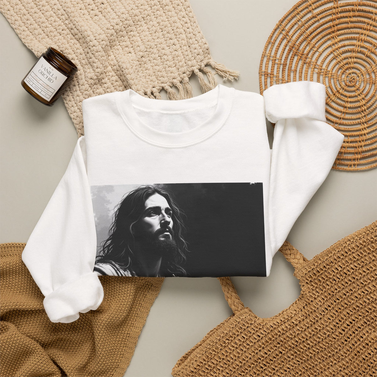 Contemplative Jesus - Crewneck Sweatshirt | Quiet Focus