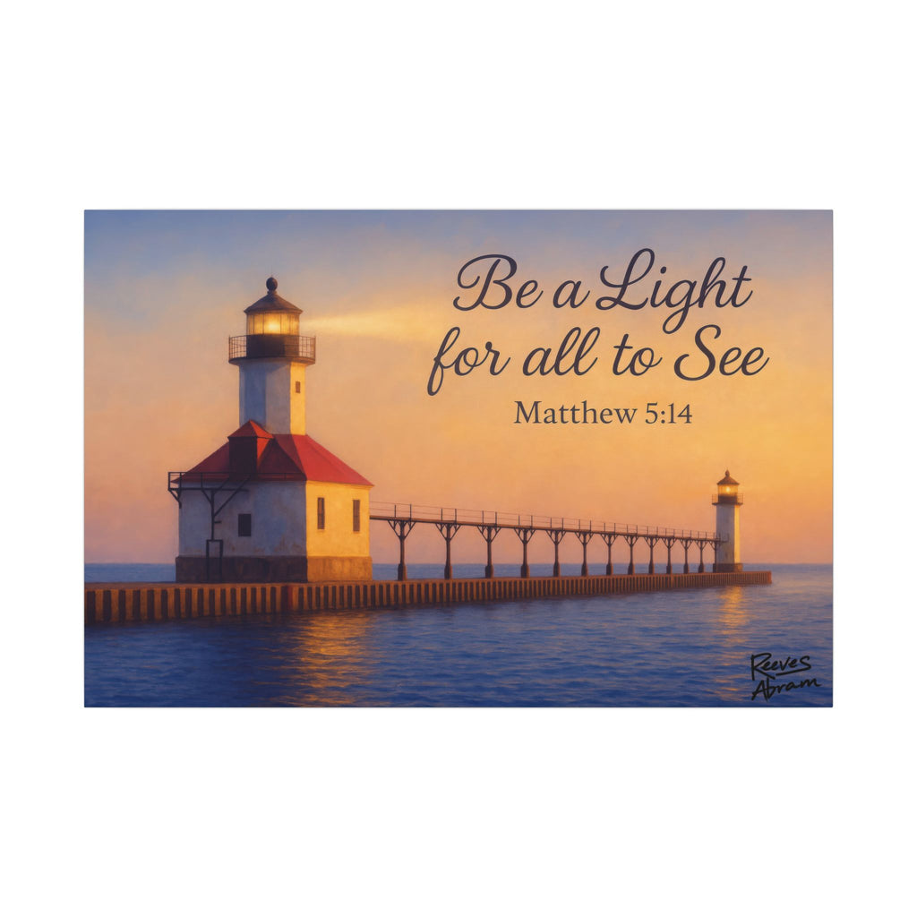 Be a Light - Matthew 5:14 | 36" x 24" Canvas (Horizontal) | Christian Wall Art | Inspirational Scripture