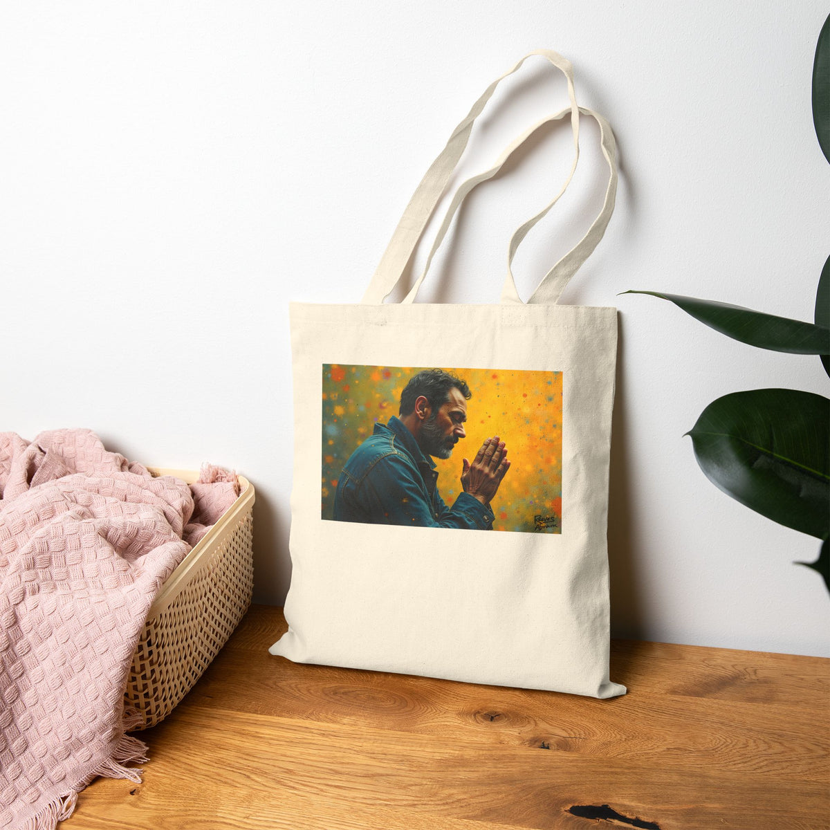 Man in Prayer - Canvas Tote Bag