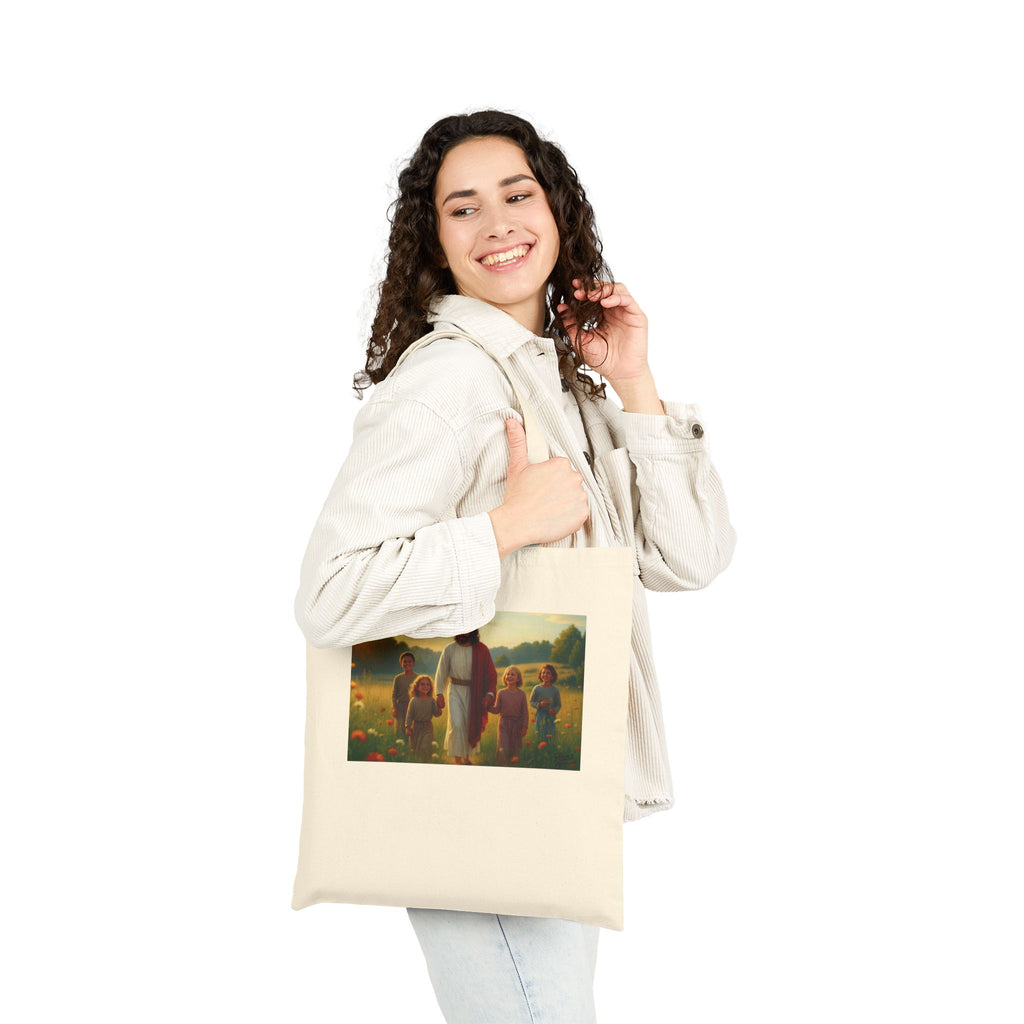 Jesus with Children in Wildflowers - Canvas Tote Bag