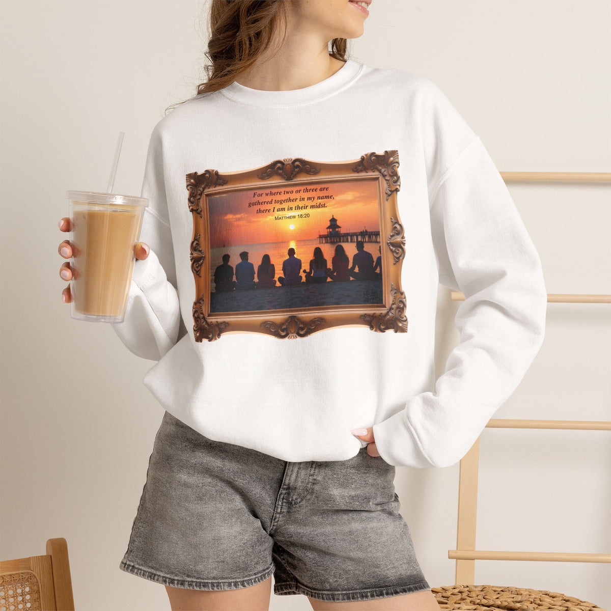 Where Two or Three Gather - Framed - Crewneck Sweatshirt | Matthew 18:20