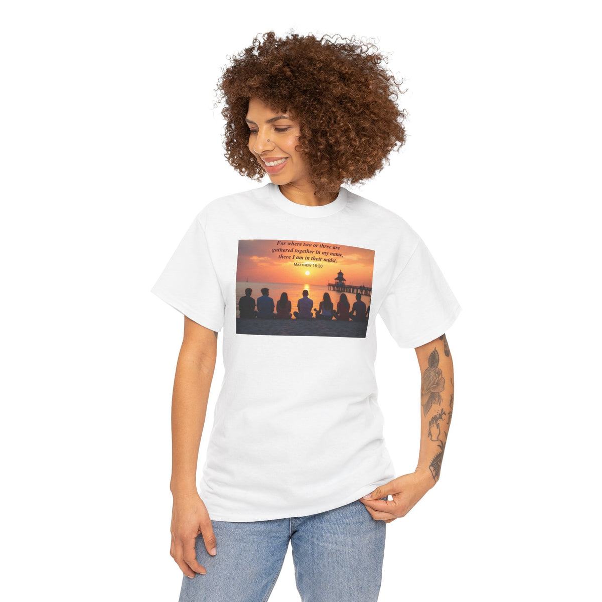 Where Two or Three Gather - T-Shirt | Religious Inspirational Tee | Matthew 18:20