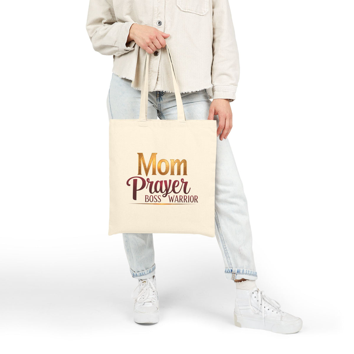 Mom Prayer Boss Warrior - Canvas Tote Bag - Celebrating the Extraordinary Influence of Mothers