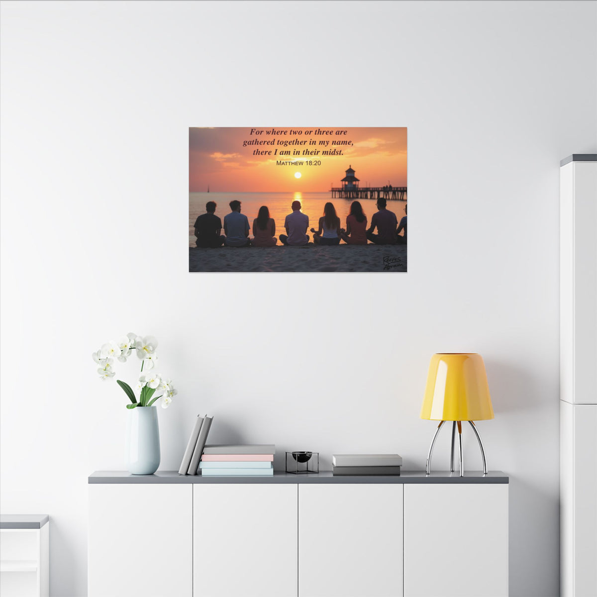 Where Two or Three Gather - 36" x 24" Canvas (Horizontal) | Christian Wall Art