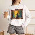 Woman in Prayer Under Magical Light - Framed - Crewneck Sweatshirt | Prayer Shirt