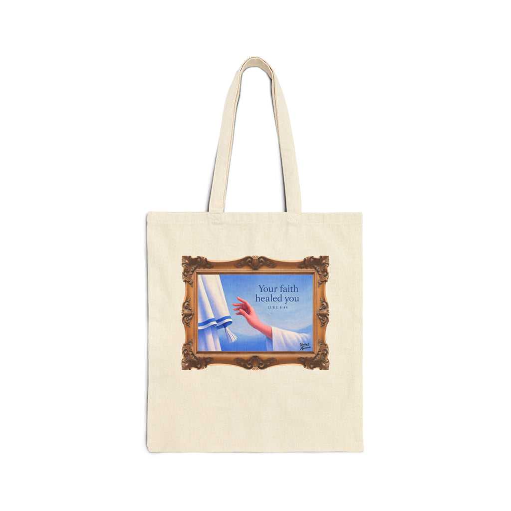 Your Faith Healed You (Luke 8:48) - Framed - Canvas Tote Bag
