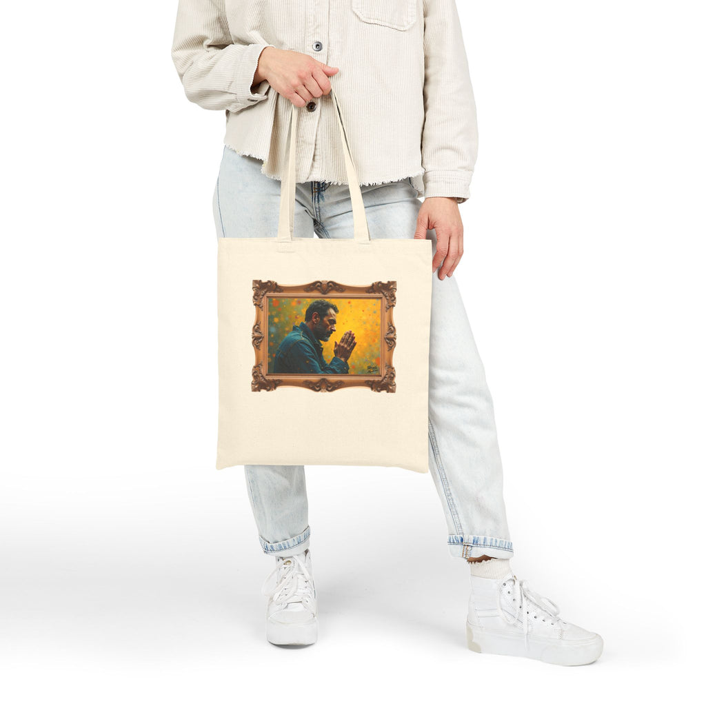 Man in Prayer - Framed - Canvas Tote Bag