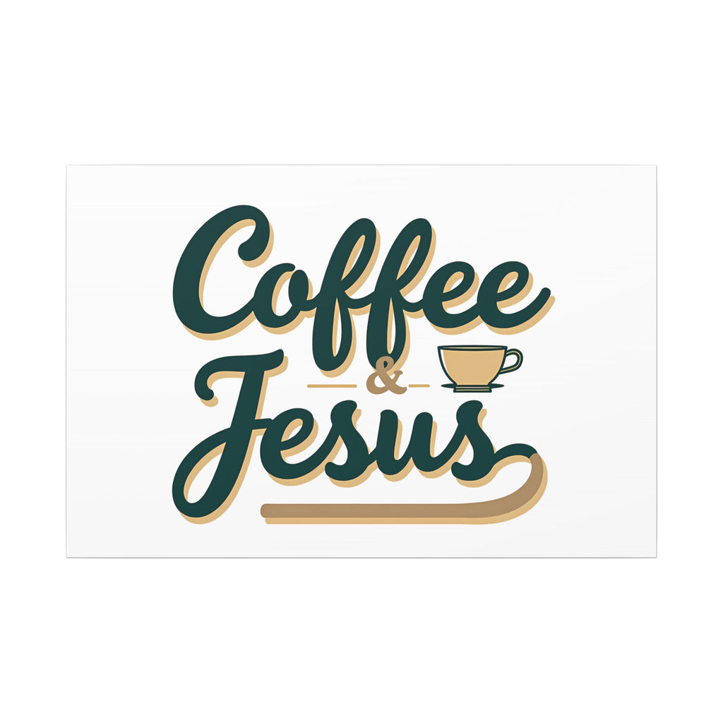 Coffee and Jesus | 36" x 24" Canvas (Horizontal) | Christian Pop Art | Faith Wall Decor - Simple Morning Rhythm