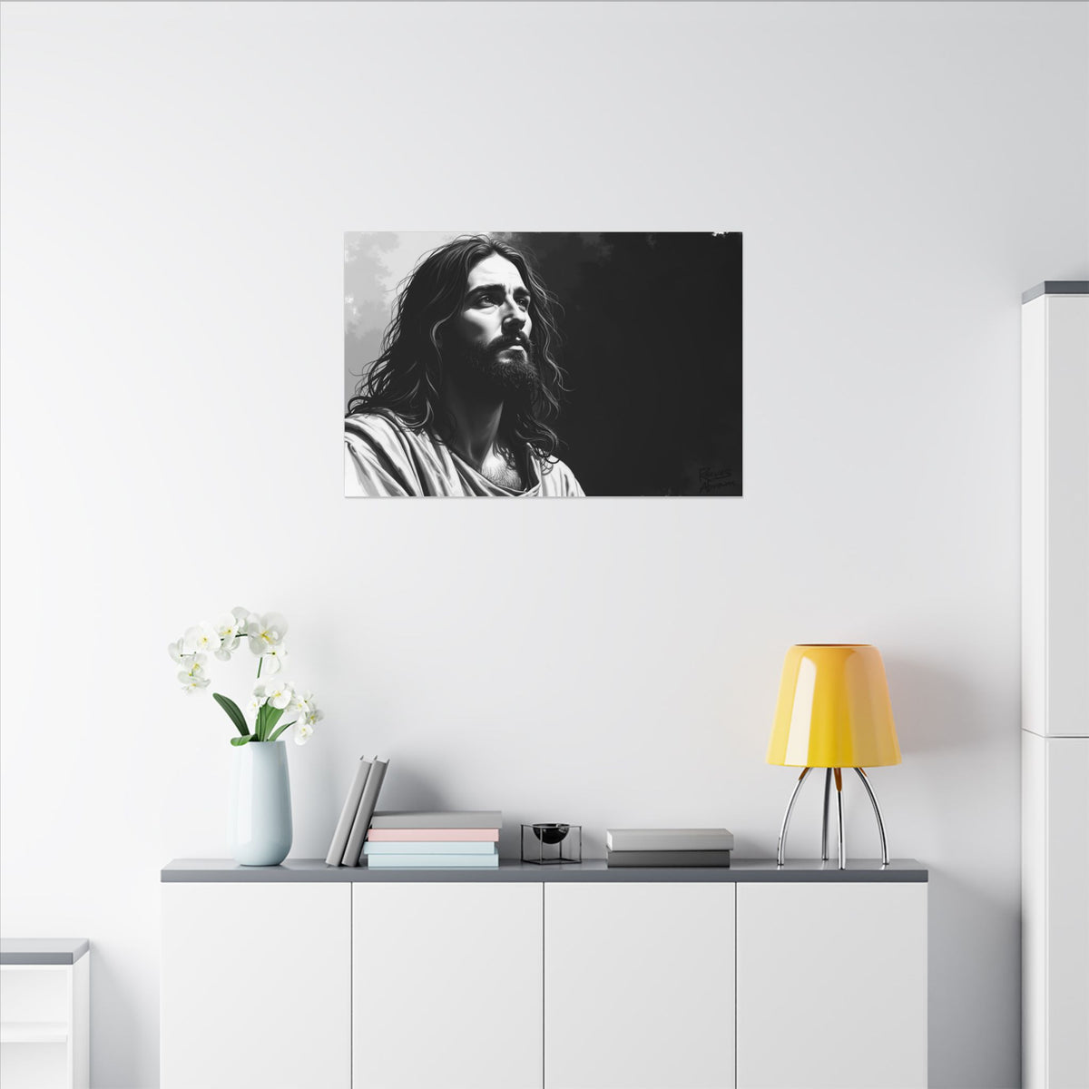 Contemplative Jesus | 36" x 24" Canvas (Horizontal) | Christian Wall Art