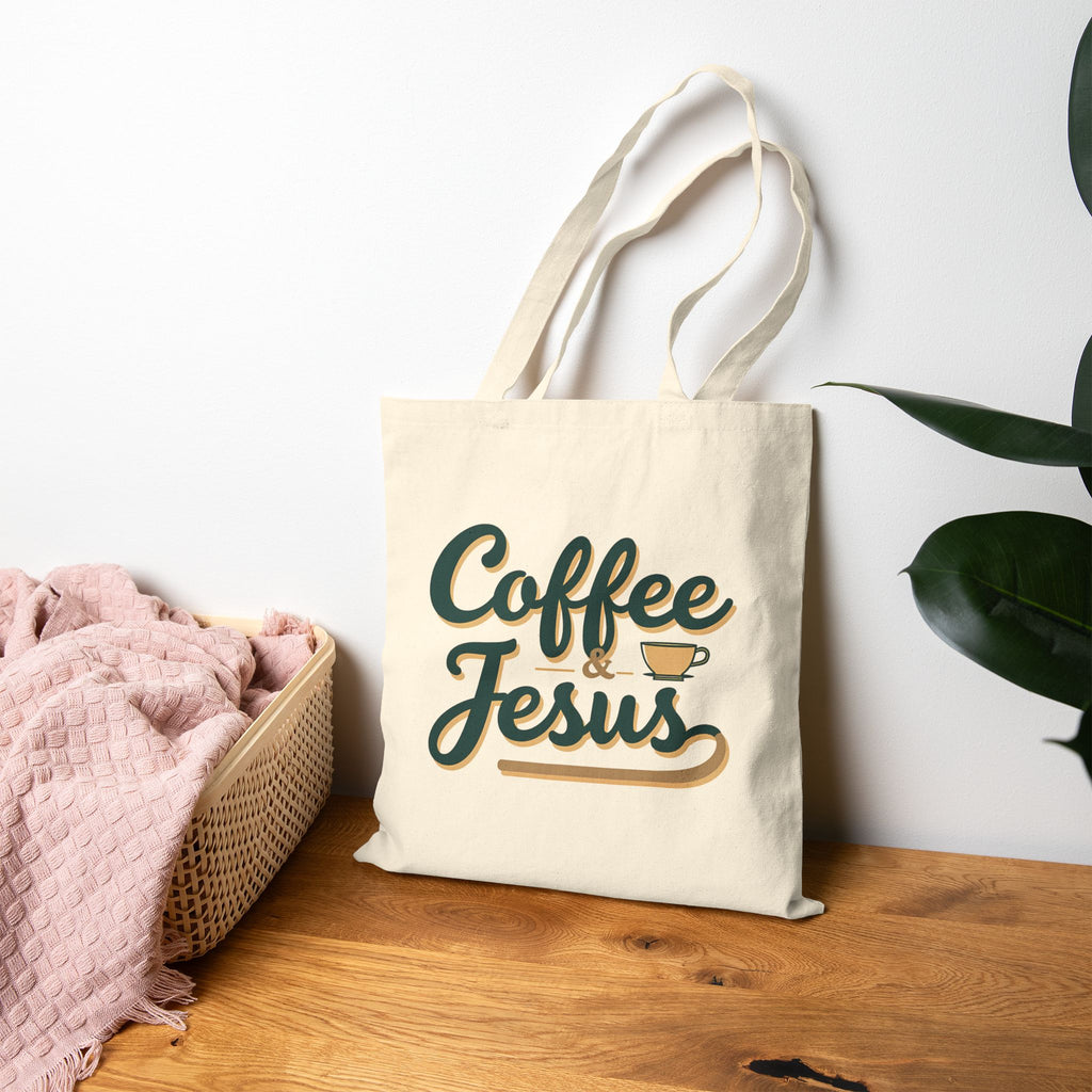 Coffee and Jesus - Canvas Tote Bag - Simple Morning Rhythm