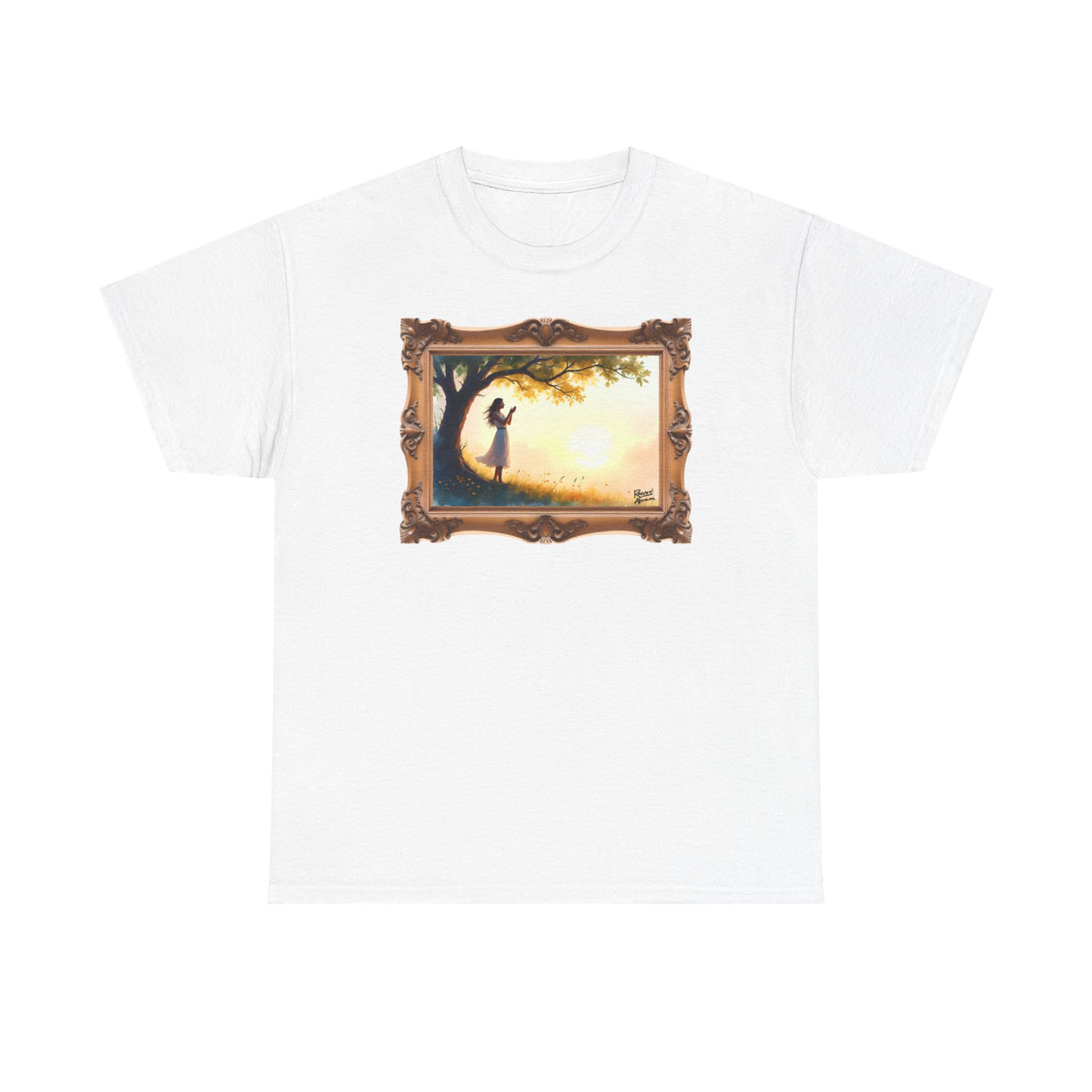 Woman's Sunrise Prayer in Nature - Framed - T-Shirt | Religious Inspirational Tee, Prayer Shirt