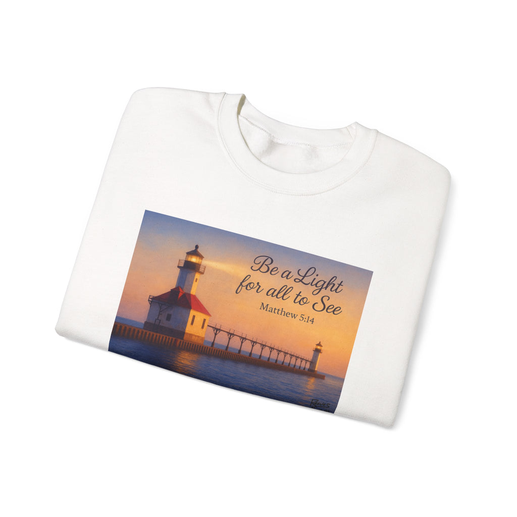 Be a Light - Matthew 5:14 | Crewneck Sweatshirt | Christian Art | Inspirational Scripture