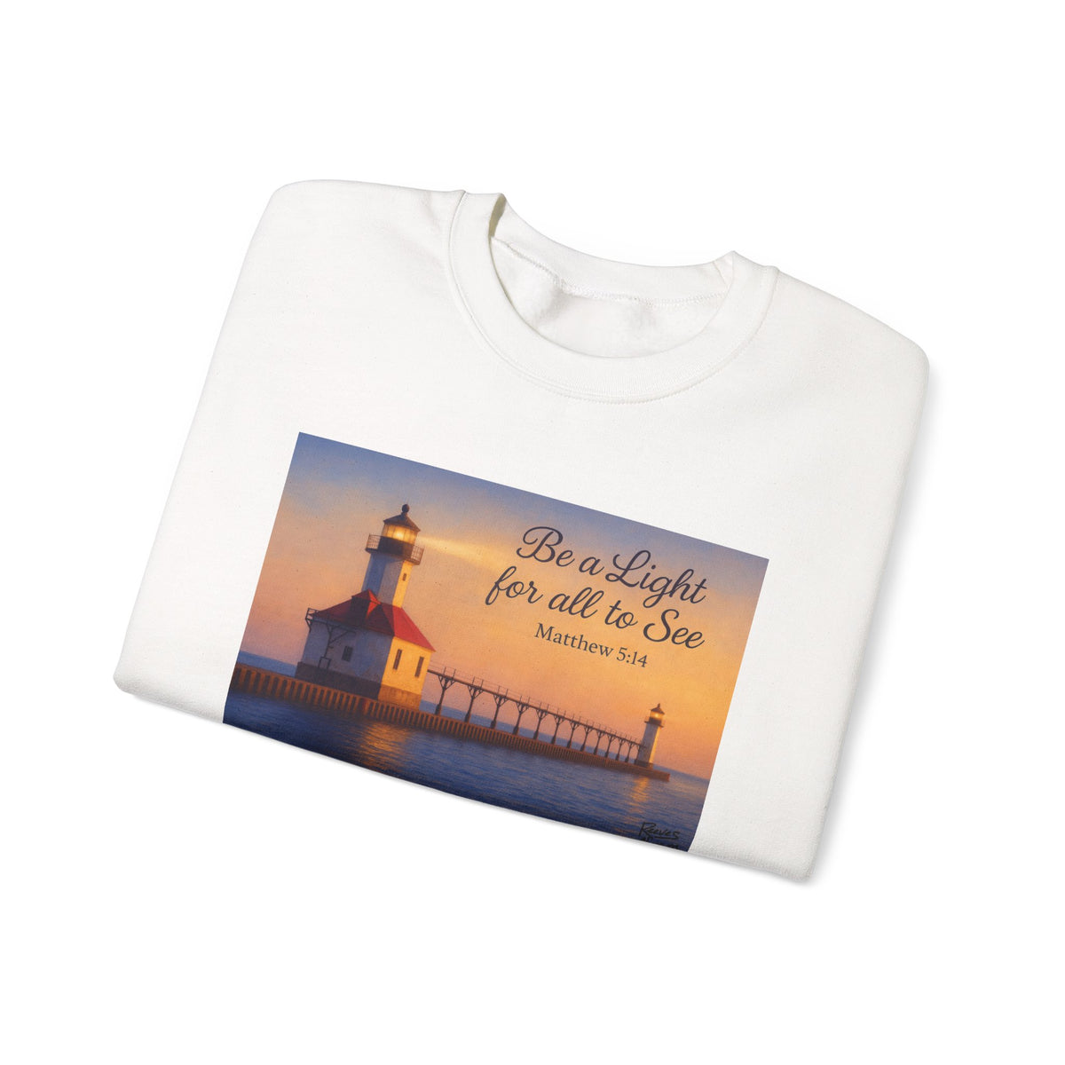 Be a Light - Matthew 5:14 | Crewneck Sweatshirt | Christian Art | Inspirational Scripture
