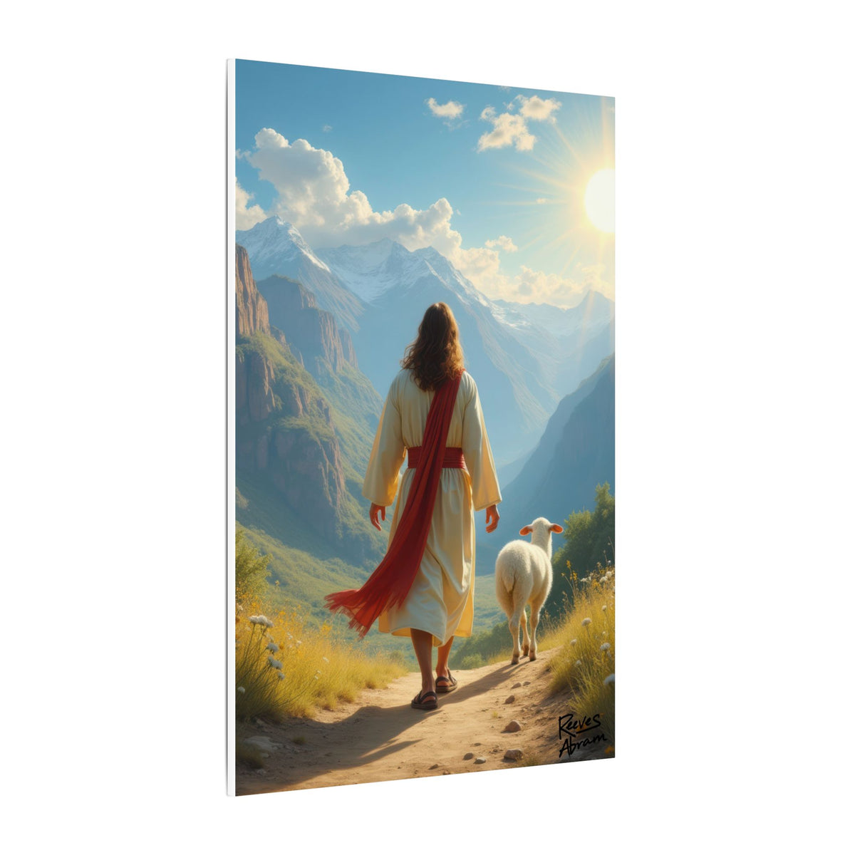 Jesus and the Lost Lamb | 24" x 36" Canvas (Vertical) | Christian Art | Faith-Inspired