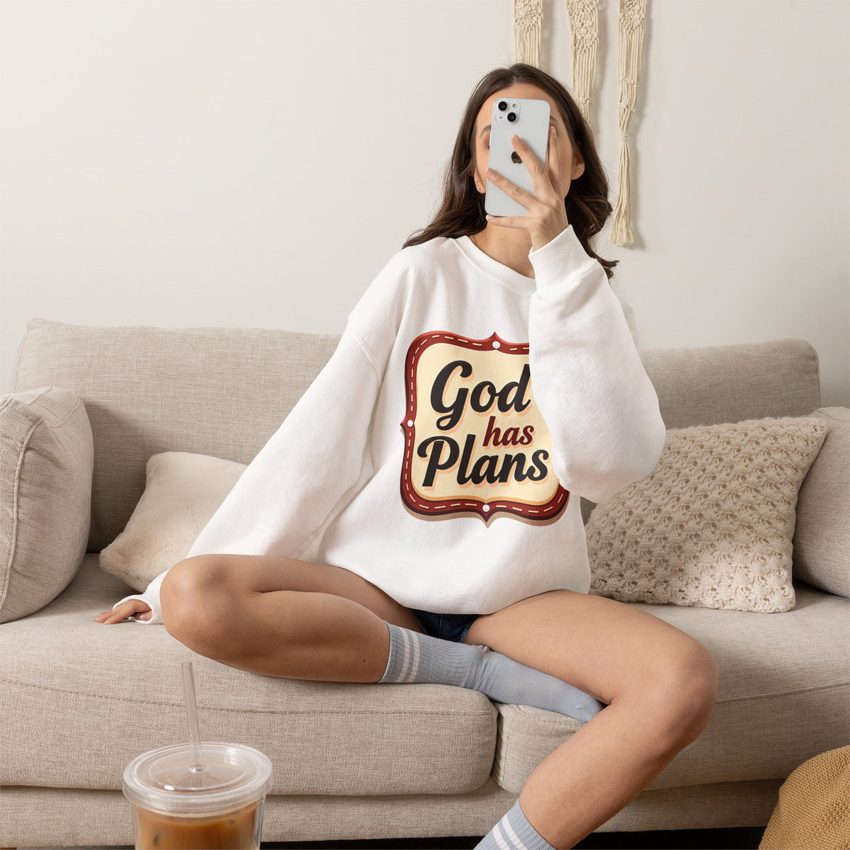 God Has Plans - Jeremiah 29:11 - Crewneck Sweatshirt | Trust God's Purposes
