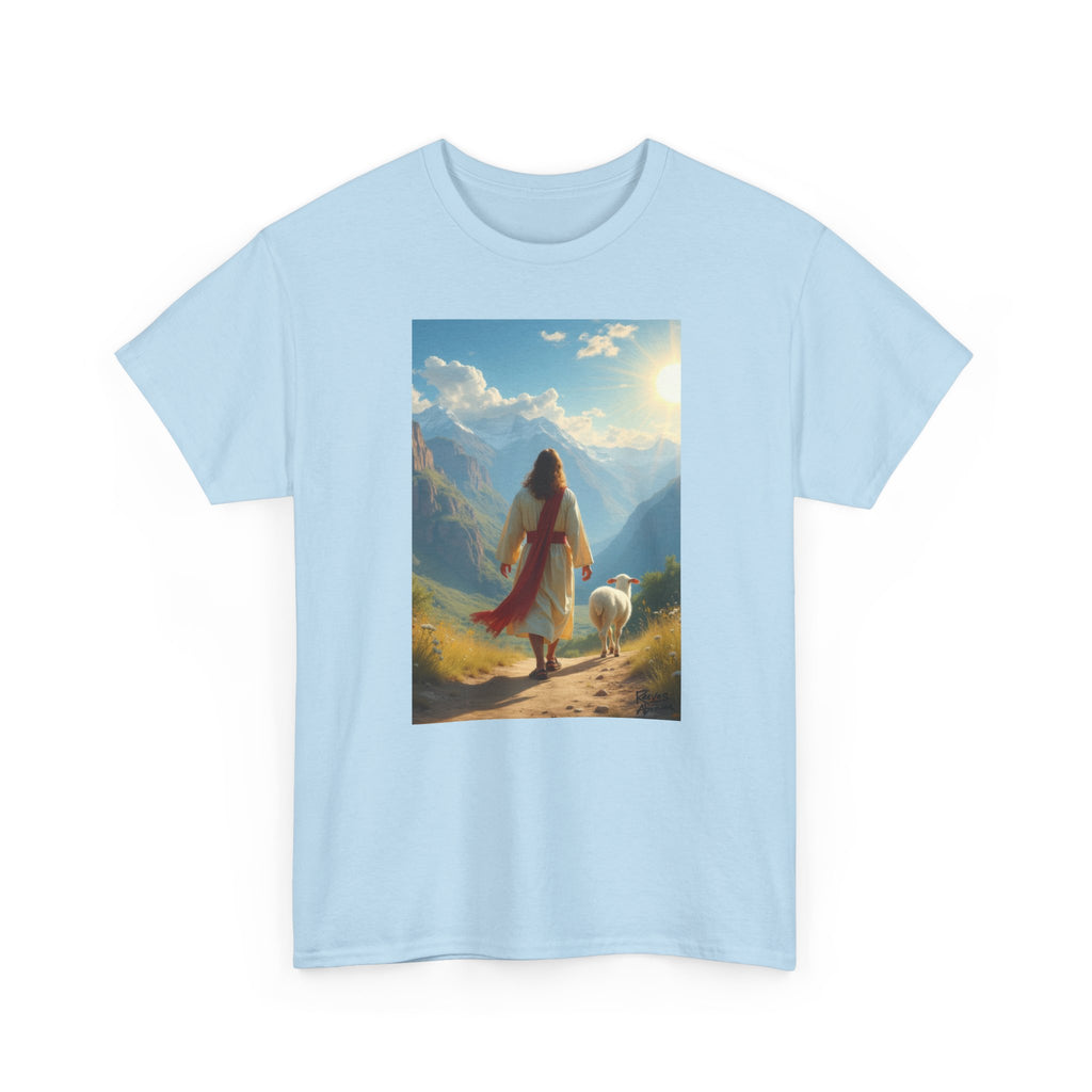 Jesus and the Lost Lamb - T-Shirt | Religious Inspirational Tee, Jesus Faith Artwork