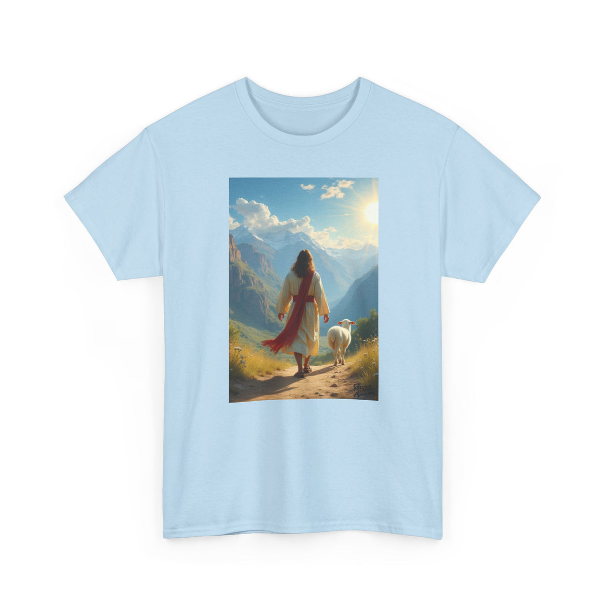Jesus and the Lost Lamb - T-Shirt | Religious Inspirational Tee, Jesus Faith Artwork