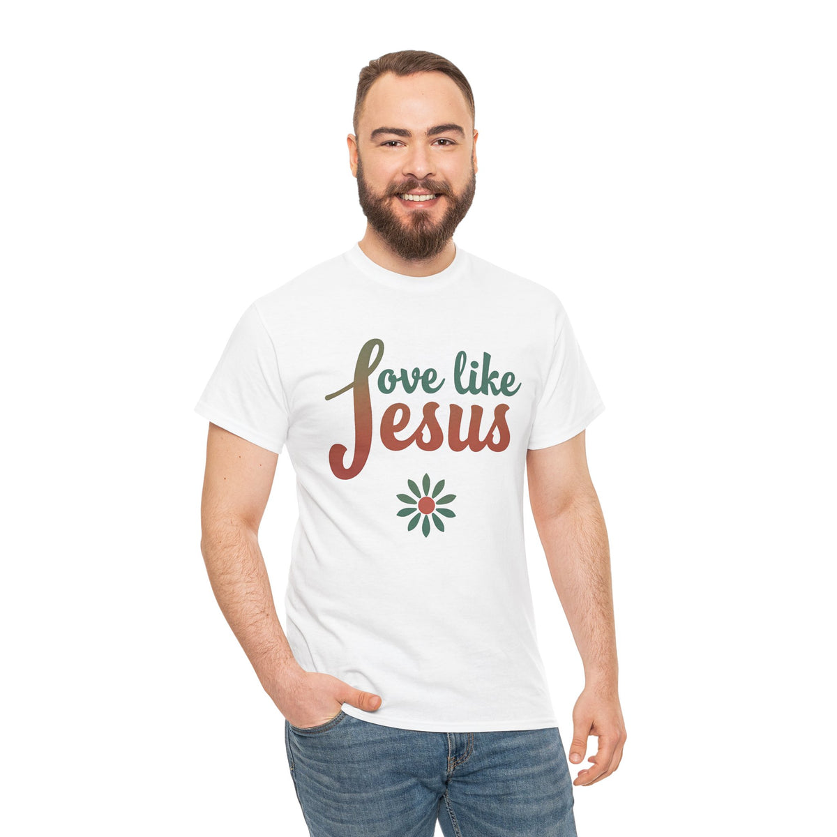 Love Like Jesus - T-Shirt | Religious Inspirational Tee, Retro Shirt