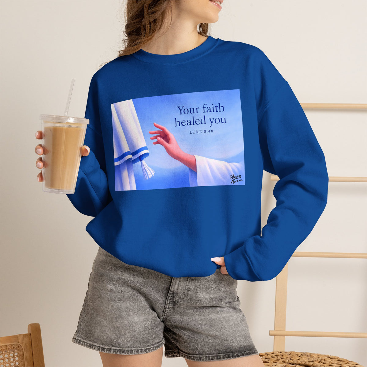 Your Faith Healed You (Luke 8:48) - Crewneck Sweatshirt | Bible Art