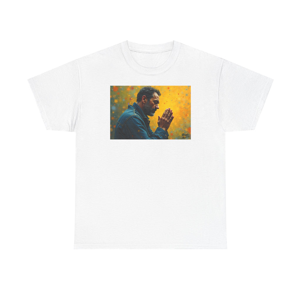 Man in Prayer - T-Shirt | Religious Inspirational Tee, Prayer Artwork