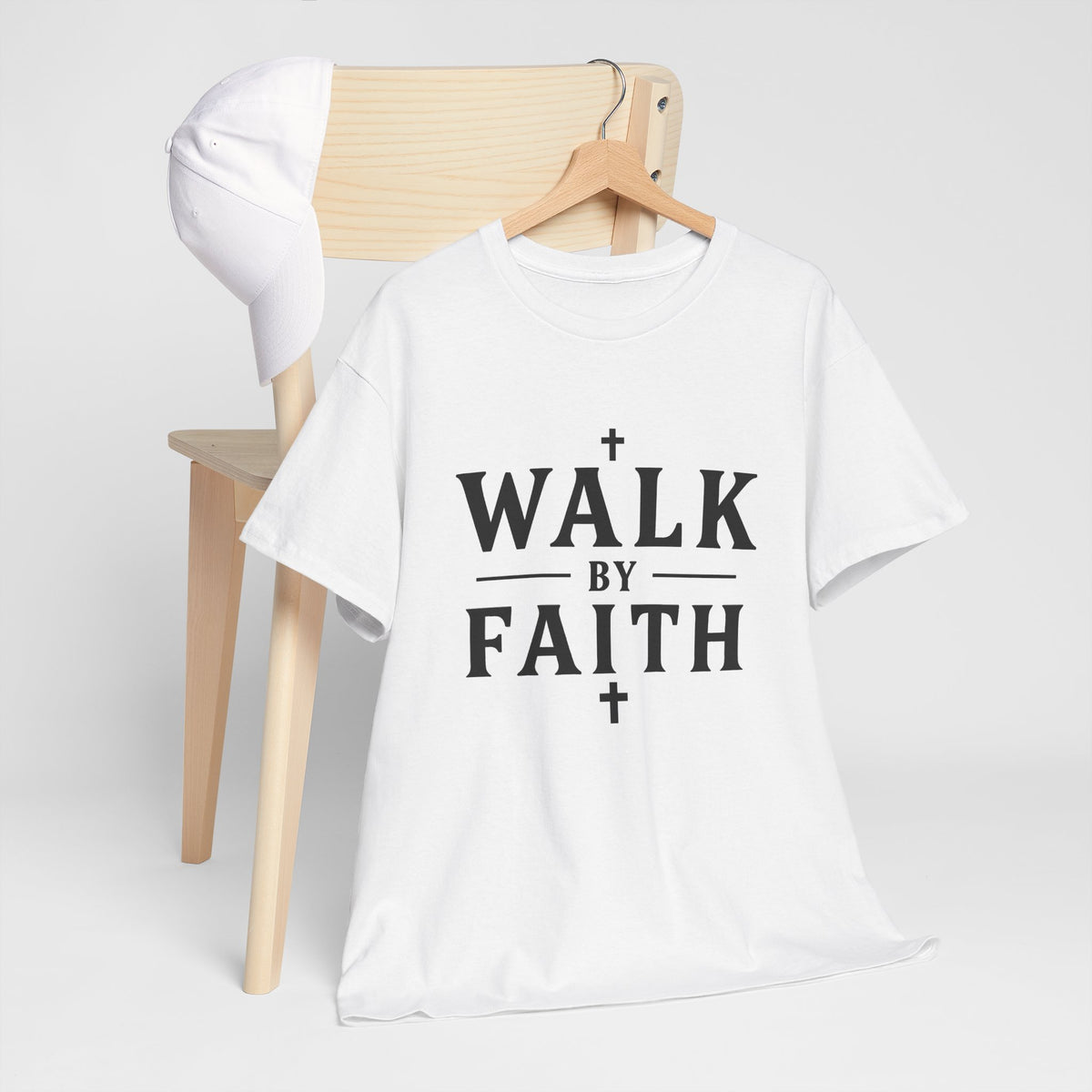 Walk by Faith Crosses Design - T-Shirt | Religious Inspirational Tee, 2 Corinthians 5:7