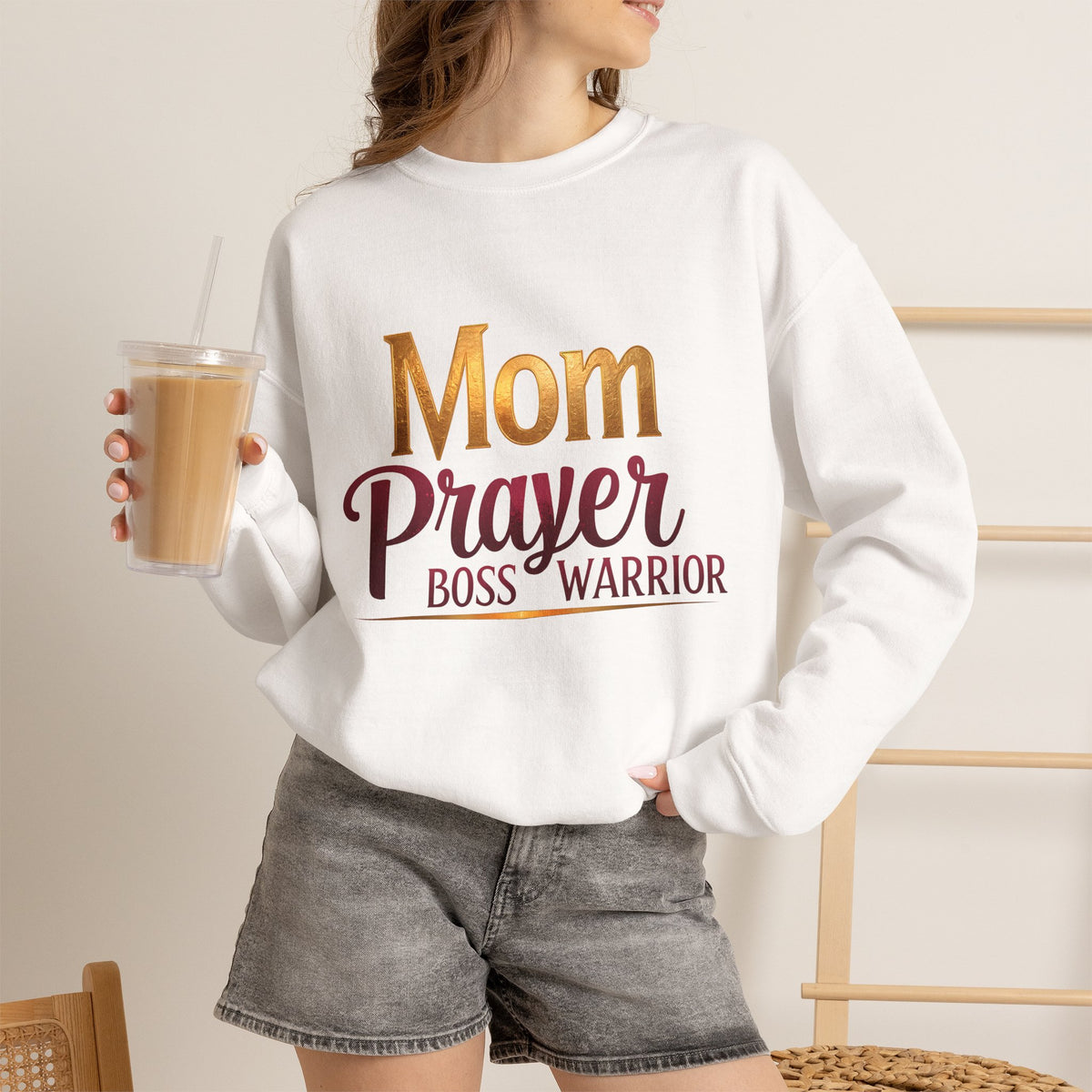 Mom Prayer Boss Warrior - Crewneck Sweatshirt | Celebrating the Extraordinary Influence of Mothers