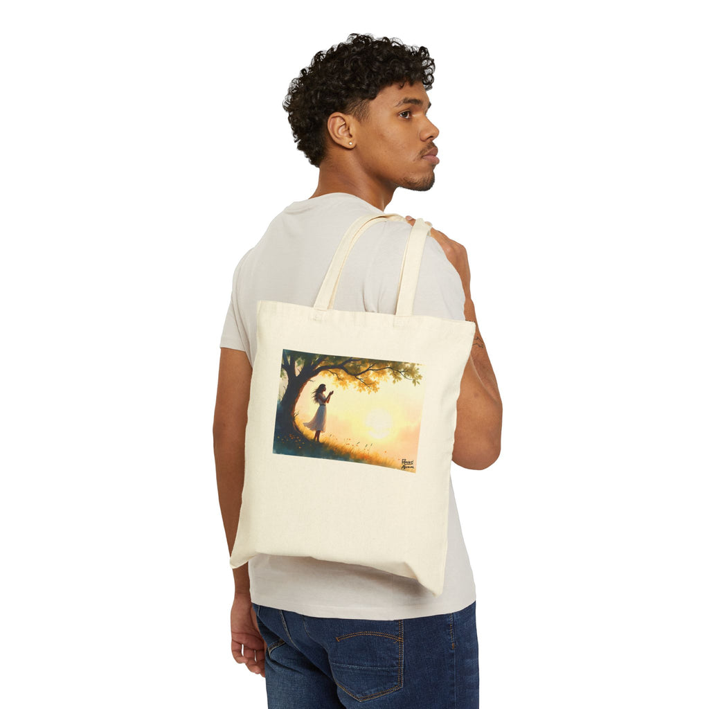 Woman's Sunrise Prayer in Nature - Canvas Tote Bag