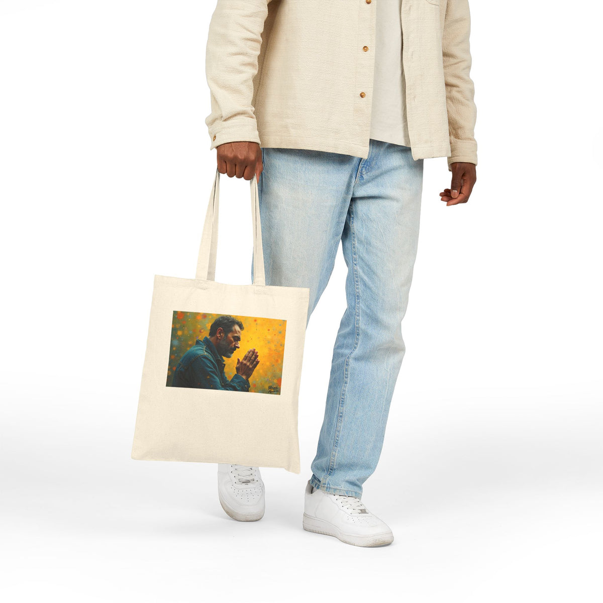Man in Prayer - Canvas Tote Bag