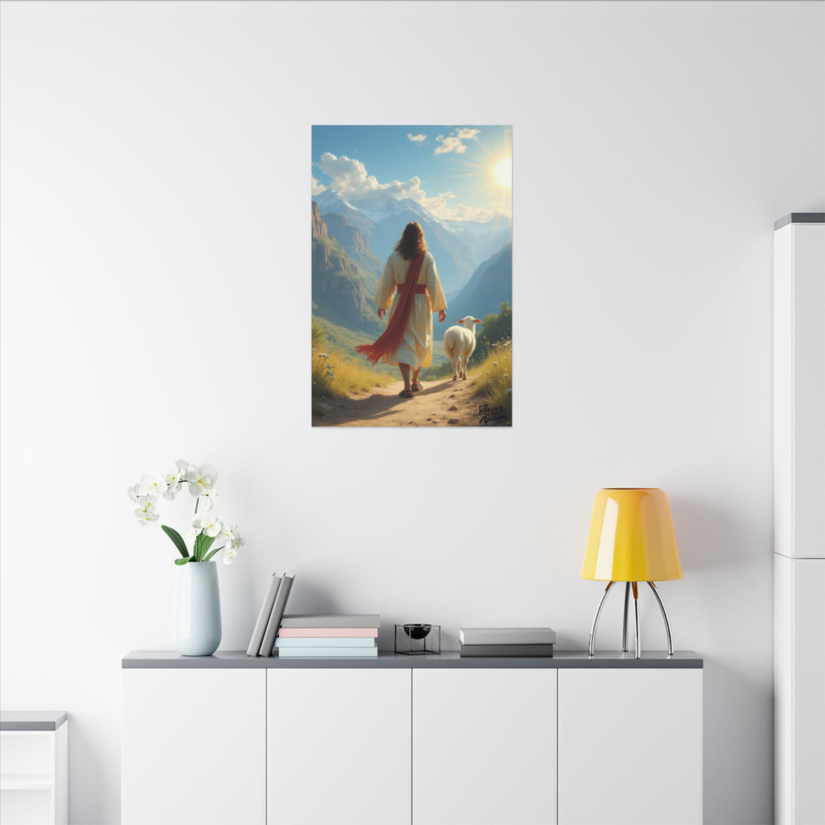 Jesus and the Lost Lamb | 24" x 36" Canvas (Vertical) | Christian Art | Faith-Inspired