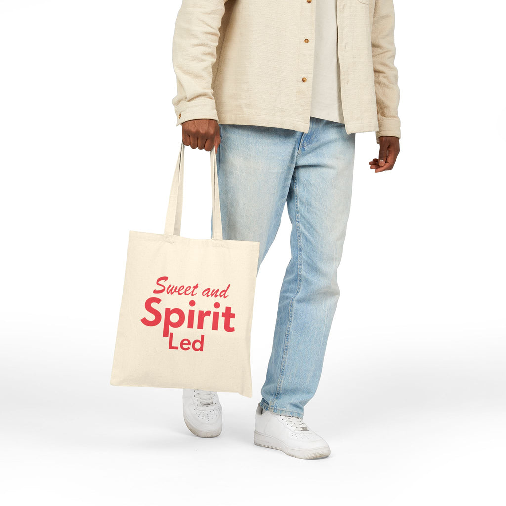Sweet and Spirit Led - Canvas Tote Bag - Holy Spirit Guided Life