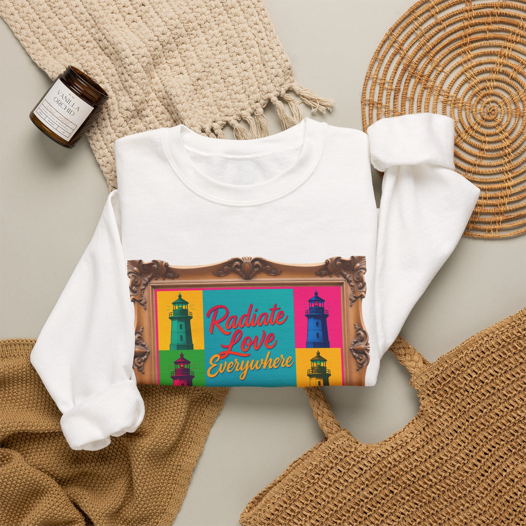 Radiate Love Everywhere - Framed - Crewneck Sweatshirt | 1 Corinthians 16:14