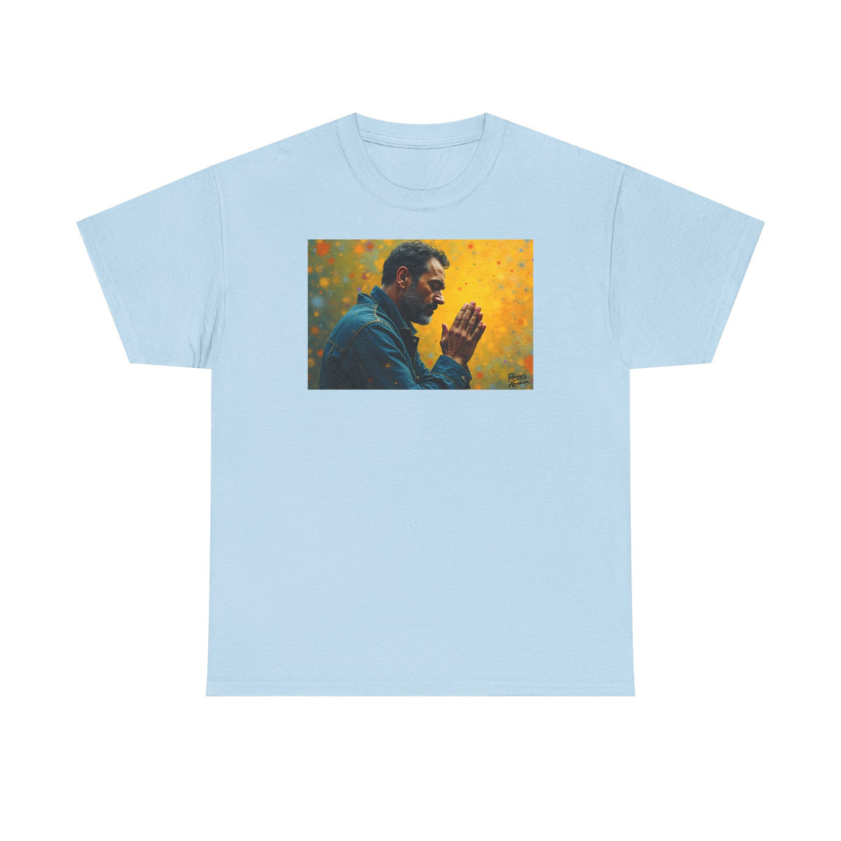 Man in Prayer - T-Shirt | Religious Inspirational Tee, Prayer Artwork