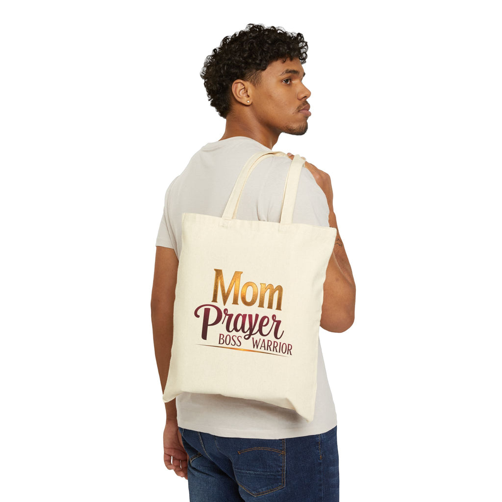 Mom Prayer Boss Warrior - Canvas Tote Bag - Celebrating the Extraordinary Influence of Mothers
