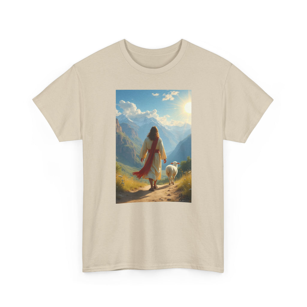 Jesus and the Lost Lamb - T-Shirt | Religious Inspirational Tee, Jesus Faith Artwork