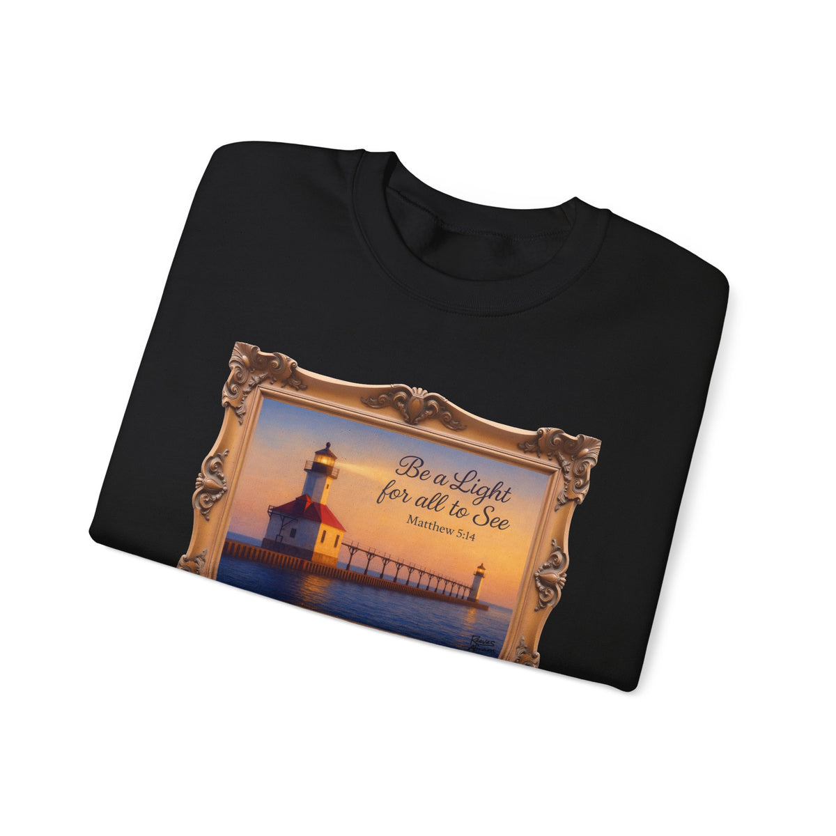 Be a Light - Matthew 5:14 - Framed | Crewneck Sweatshirt | Christian Art | Inspirational Scripture
