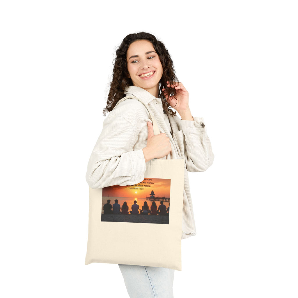 Where Two or Three Gather - Canvas Tote Bag - Matthew 18:20