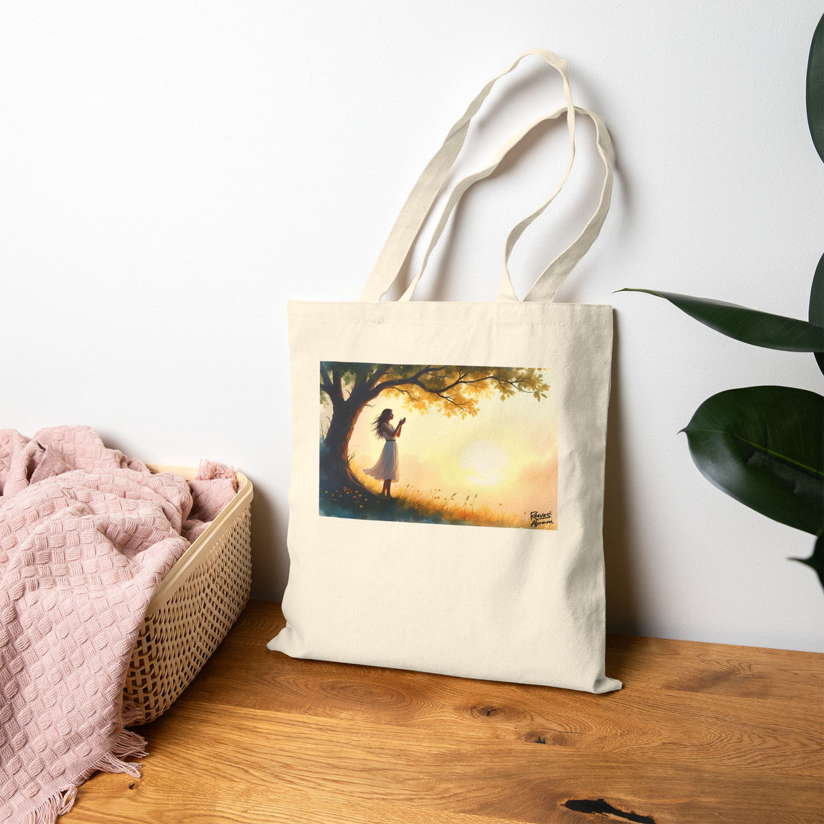 Woman's Sunrise Prayer in Nature - Canvas Tote Bag