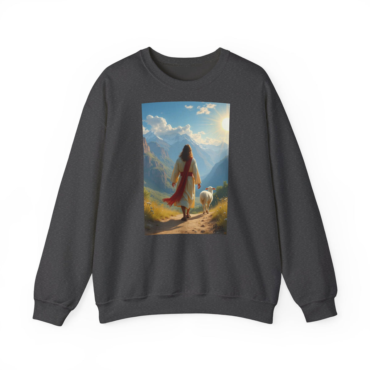 Jesus and the Lost Lamb | Crewneck Sweatshirt | Christian Art | Faith-Inspired