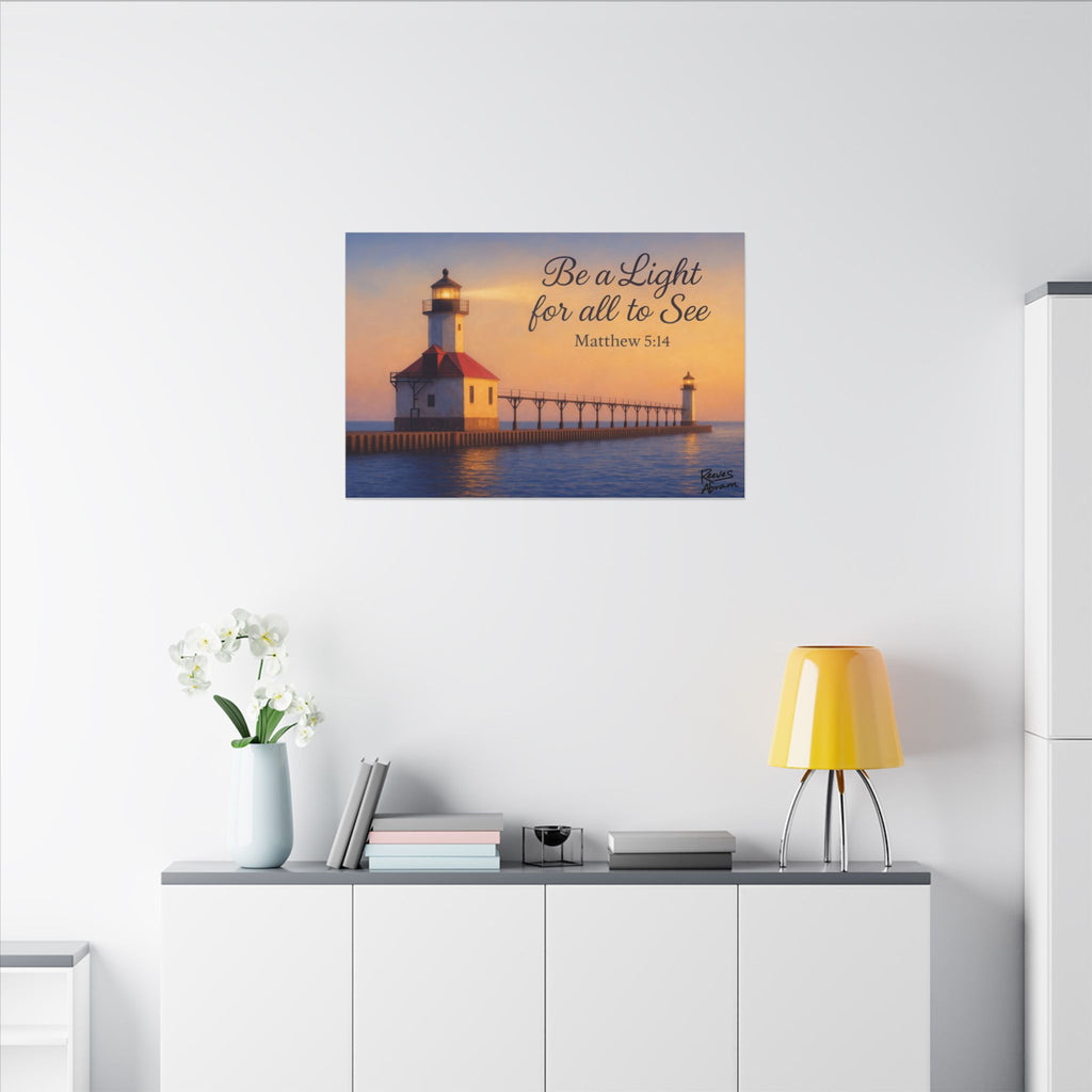 Be a Light - Matthew 5:14 | 36" x 24" Canvas (Horizontal) | Christian Wall Art | Inspirational Scripture
