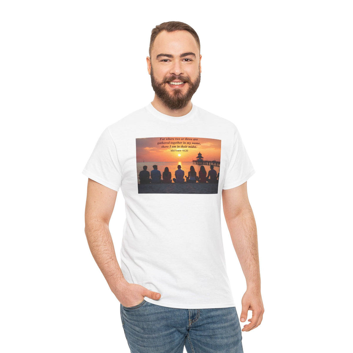 Where Two or Three Gather - T-Shirt | Religious Inspirational Tee | Matthew 18:20