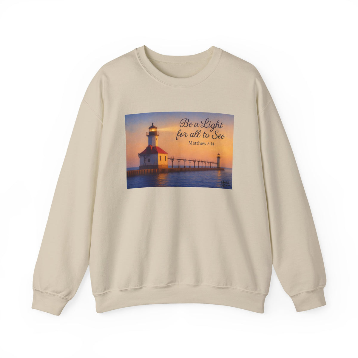 Be a Light - Matthew 5:14 | Crewneck Sweatshirt | Christian Art | Inspirational Scripture